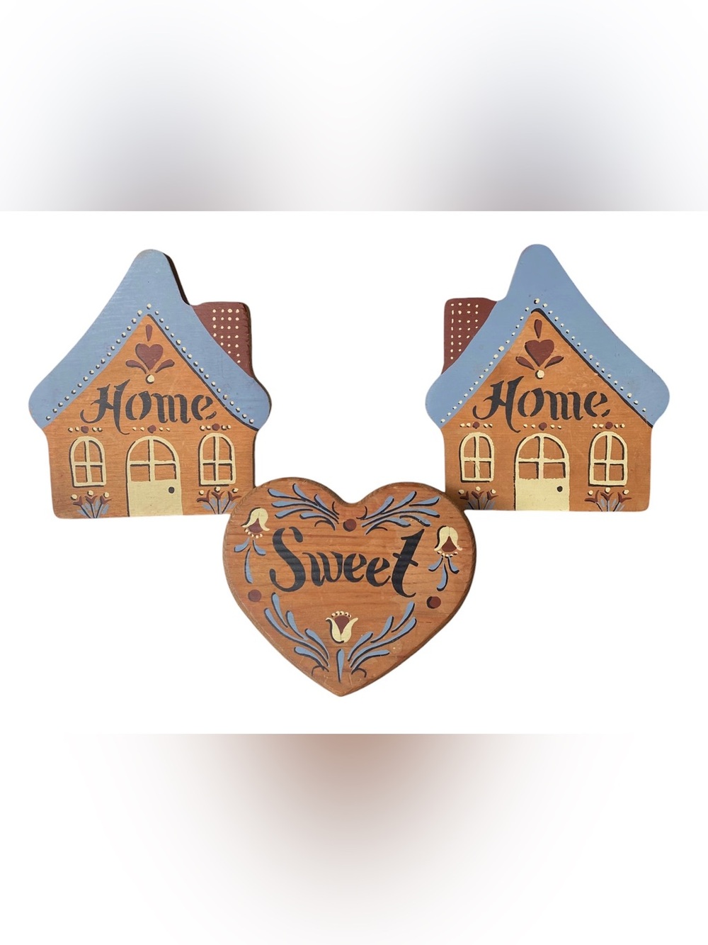 Vintage Wooden Wall Hanging Home Sweet Home Decor Cottagecore House Heart